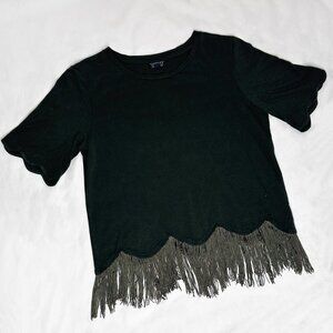 Topshop - Cropped Fringe T-Shirt